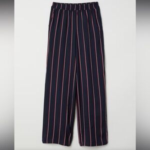 Ultra Flirt Dark Blue Striped Wide Leg Pants Size Medium